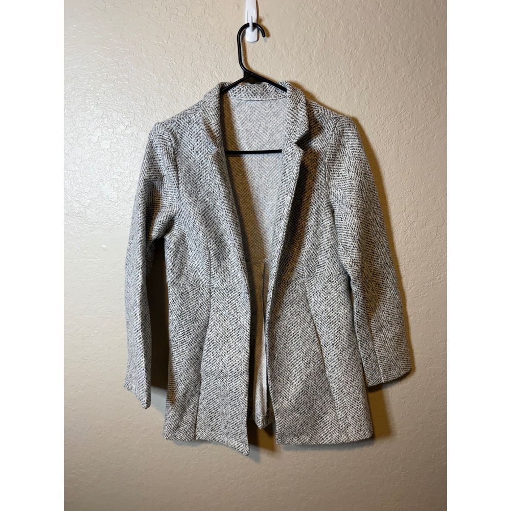 Herringbone Blazer Jacket, Women's Tweed Style, Textured Office Career